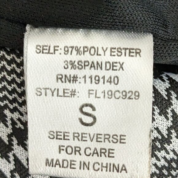 Women's "FAVLUX Fashion" Black Houndstooth Short Open Blazer Jacket; Size S - Picture 4 of 5